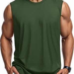Men's Tank Top Cotton Muscle Workout Gym Shirts Moisture Wicking Lightweight Summer Casual Sleeveless Shirts